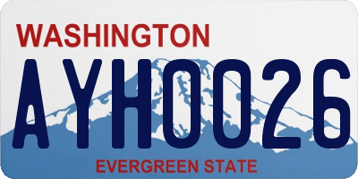 WA license plate AYH0026