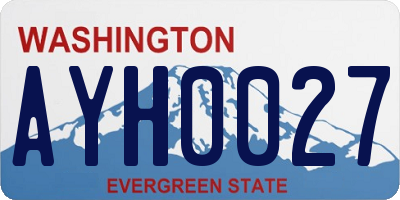 WA license plate AYH0027