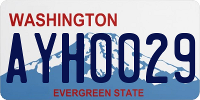 WA license plate AYH0029