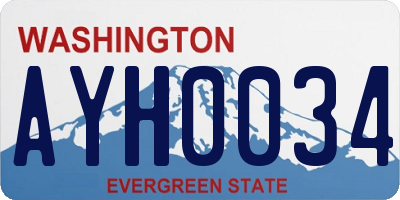 WA license plate AYH0034