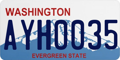 WA license plate AYH0035
