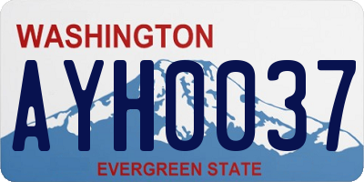 WA license plate AYH0037