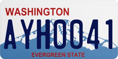 WA license plate AYH0041