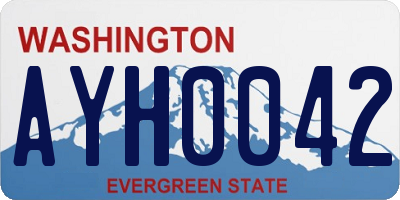 WA license plate AYH0042