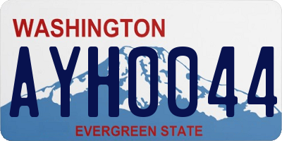 WA license plate AYH0044