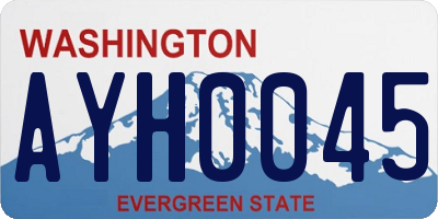 WA license plate AYH0045