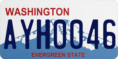 WA license plate AYH0046
