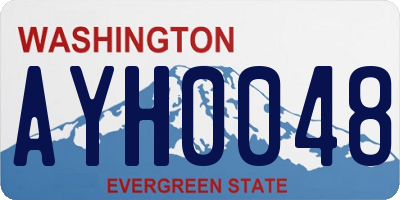 WA license plate AYH0048