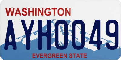 WA license plate AYH0049