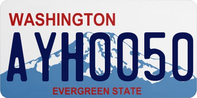WA license plate AYH0050