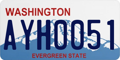 WA license plate AYH0051