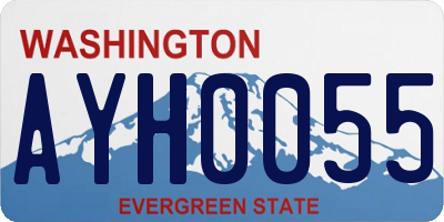 WA license plate AYH0055