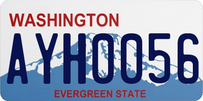 WA license plate AYH0056
