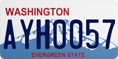 WA license plate AYH0057