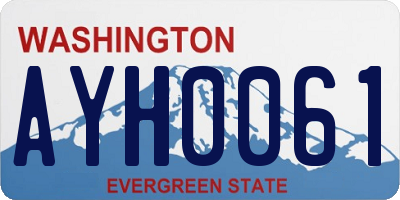 WA license plate AYH0061