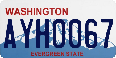 WA license plate AYH0067