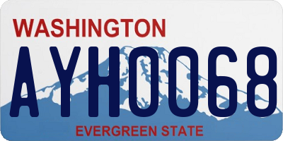 WA license plate AYH0068