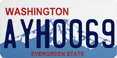 WA license plate AYH0069
