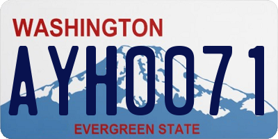 WA license plate AYH0071