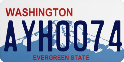 WA license plate AYH0074