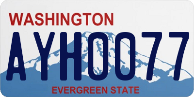 WA license plate AYH0077