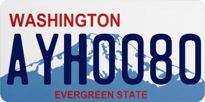 WA license plate AYH0080
