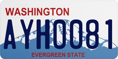 WA license plate AYH0081