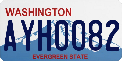 WA license plate AYH0082
