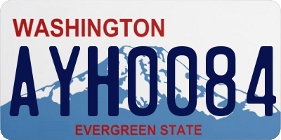 WA license plate AYH0084