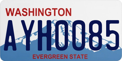 WA license plate AYH0085