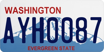 WA license plate AYH0087