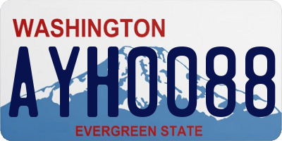 WA license plate AYH0088