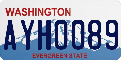 WA license plate AYH0089