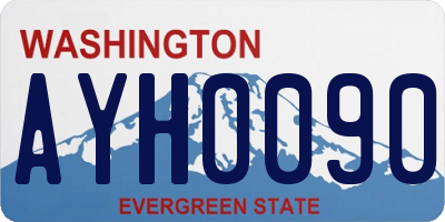 WA license plate AYH0090