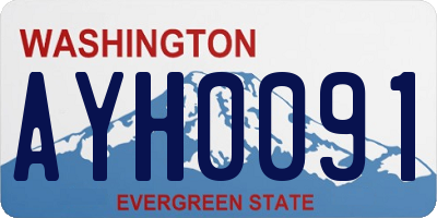 WA license plate AYH0091