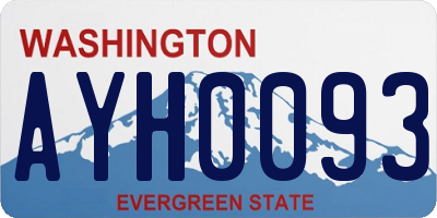 WA license plate AYH0093