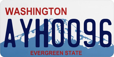WA license plate AYH0096