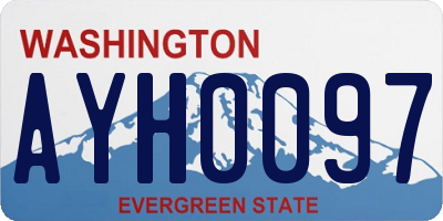 WA license plate AYH0097