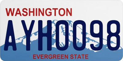 WA license plate AYH0098