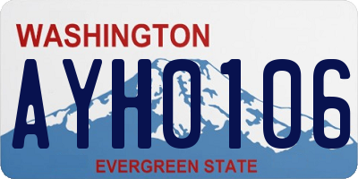 WA license plate AYH0106