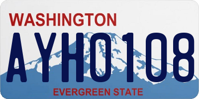 WA license plate AYH0108