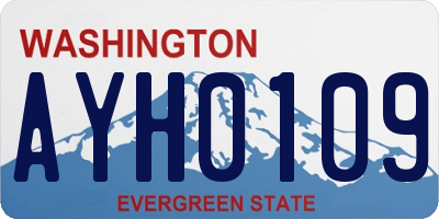 WA license plate AYH0109