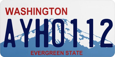 WA license plate AYH0112