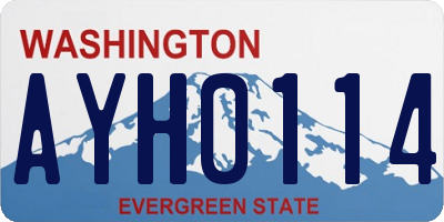 WA license plate AYH0114