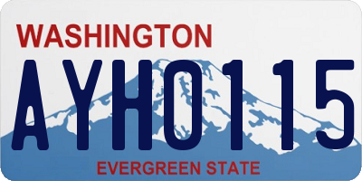 WA license plate AYH0115