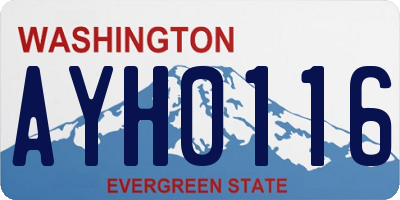 WA license plate AYH0116