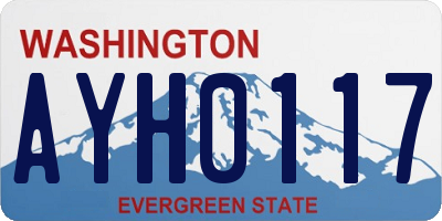 WA license plate AYH0117