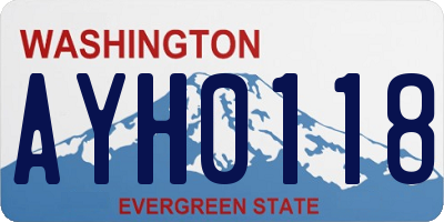 WA license plate AYH0118