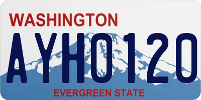 WA license plate AYH0120