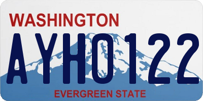 WA license plate AYH0122